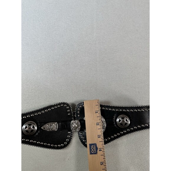 Harley Davidson Western Belt Black Leather Silver Conchos Studded Cowgirl Rodeo